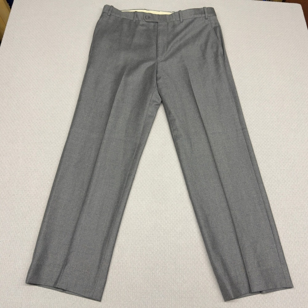 JB Britches Dress Pants Mens 36x30 Gray Wool Cashmere Blend Torino Formal